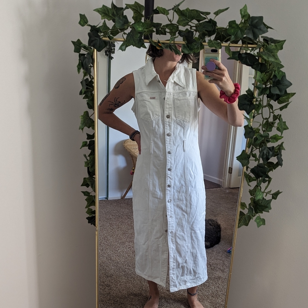 Vintage 80s Guess Denim Maxi Dress